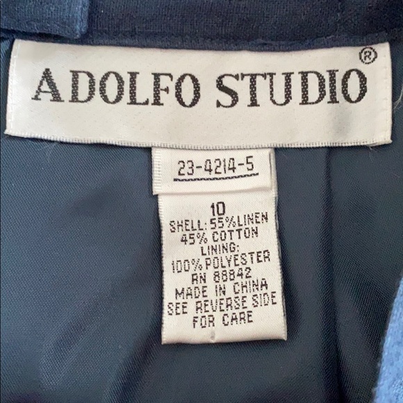 Adolfo Studio Lined Linen/Cotton Pencil Skirt - Picture 2 of 6